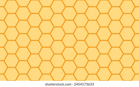 Seamless pattern with honeycomb vector illustration. Hexagon pattern. Seamless texture of honeycomb. Bee honey comb background