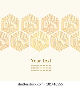 seamless pattern with honeycombs and place for text