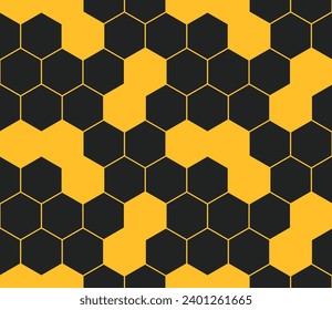Seamless pattern of honeycombs. Symbol of bees, honey and wax. Designation of sweet.