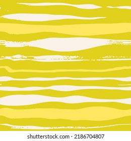 Seamless pattern from horizontal abstract different strokes on yellow background