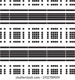 Seamless pattern with horizontal black segments