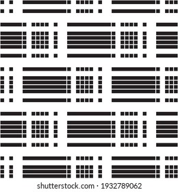 Seamless pattern with horizontal black segments
