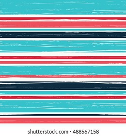 Seamless pattern of horizontal brush strokes. Grungy seamless texture. Vector illustration.