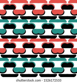 Seamless pattern with horizontal geometric elements.