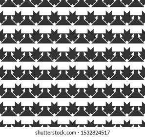 Seamless pattern of horizontal rectangular shape decorated with polygonal ornaments. Geometric monochrome abstract backgrounds suitable for fabric motifs. This pattern can be edited and customized