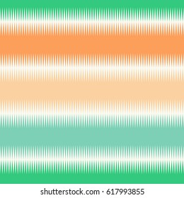 Seamless pattern with horizontal  stripes of green and orange color. Vector illustration.