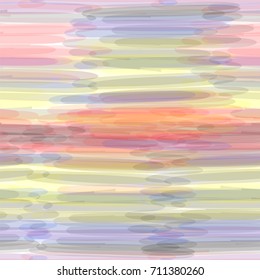Seamless pattern with horizontal transparent watercolor stripes in pastel colors for web design
