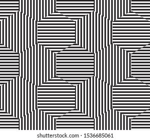 Seamless pattern with horizontal and vertical black bands(hexagon).