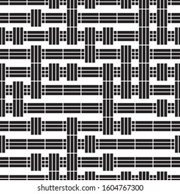 Seamless pattern with horizontal and vertical black segments