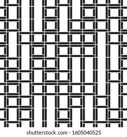 Seamless pattern with horizontal and vertical black segments