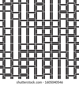 Seamless pattern with horizontal and vertical black segments
