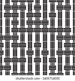 Seamless pattern with horizontal and vertical black segments