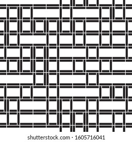 Seamless pattern with horizontal and vertical black segments