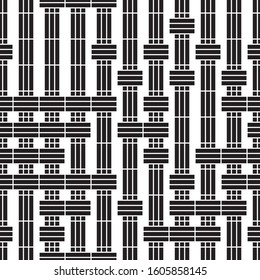 Seamless pattern with horizontal and vertical black segments