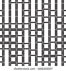 Seamless pattern with horizontal and vertical black segments