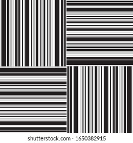 Seamless pattern with horizontal and vertical black segments