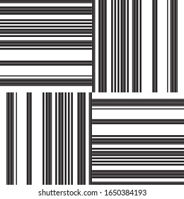 Seamless pattern with horizontal and vertical black segments