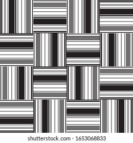 Seamless pattern with horizontal and vertical black segments