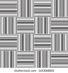 Seamless pattern with horizontal and vertical black segments