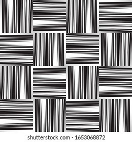Seamless pattern with horizontal and vertical black segments