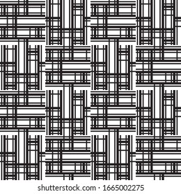 Seamless pattern with horizontal and vertical black segments