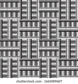 Seamless pattern with horizontal and vertical black segments