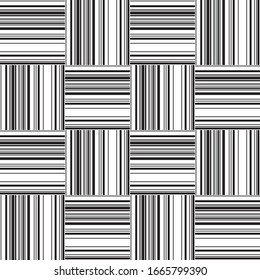 Seamless pattern with horizontal and vertical black segments