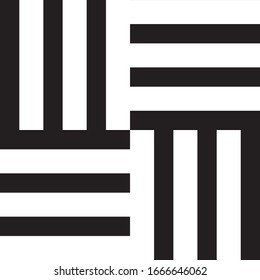 Nahtloses Muster mit horizontalen und vertikalen schwarzen Segmenten