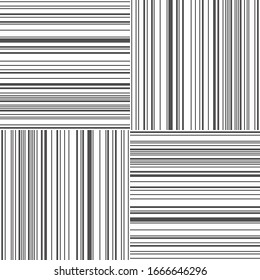 Seamless pattern with horizontal and vertical black segments