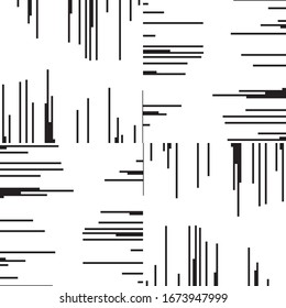 Seamless pattern with horizontal and vertical black segments