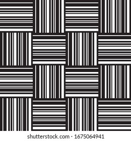 Seamless pattern with horizontal and vertical black segments