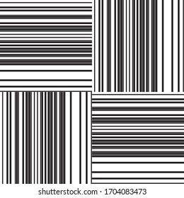 Seamless pattern with horizontal and vertical black segments