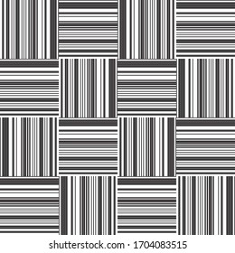 Seamless pattern with horizontal and vertical black segments