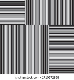 Seamless pattern with horizontal and vertical black segments