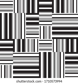 Seamless pattern with horizontal and vertical black segments