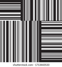 Seamless pattern with horizontal and vertical black segments