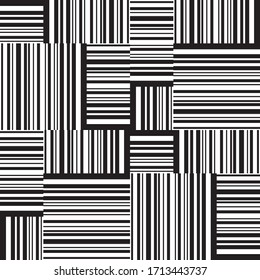 Seamless pattern with horizontal and vertical black segments