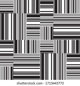 Seamless pattern with horizontal and vertical black segments