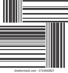 Seamless pattern with horizontal and vertical black segments