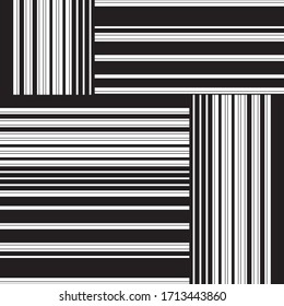 Seamless pattern with horizontal and vertical black segments
