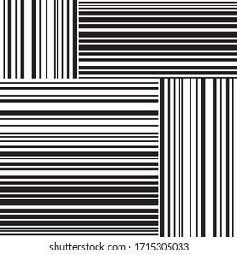 Seamless pattern with horizontal and vertical black segments