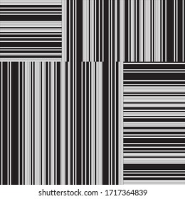 Seamless pattern with horizontal and vertical black segments