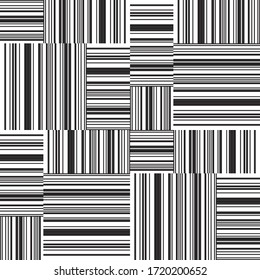 Seamless pattern with horizontal and vertical black segments