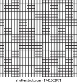 Seamless pattern with horizontal and vertical black segments