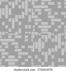 Seamless pattern with horizontal and vertical black segments