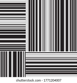 Seamless pattern with horizontal and vertical black segments