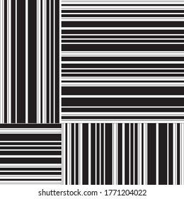 Seamless pattern with horizontal and vertical black segments