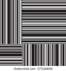 Seamless pattern with horizontal and vertical black segments