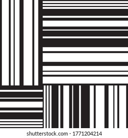 Seamless pattern with horizontal and vertical black segments
