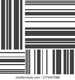 Patrón transparente con segmentos negros horizontales y verticales